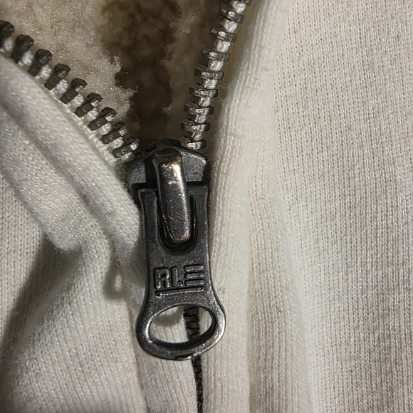 Polo Jeans Company Ralph Lauren Cream Zip-Up Jacket with Logo Small - Picture 7 of 9